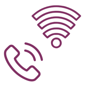 Grafiken eines Telefons und Internetverbindung